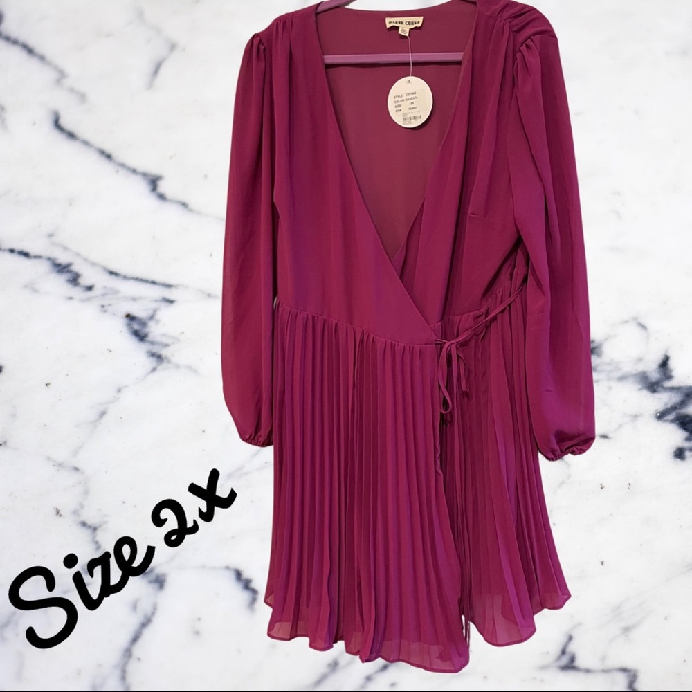 ‼️NWT‼️ Plus Wrap Dress in Magenta